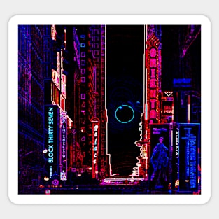 City Street Neon Art Sticker